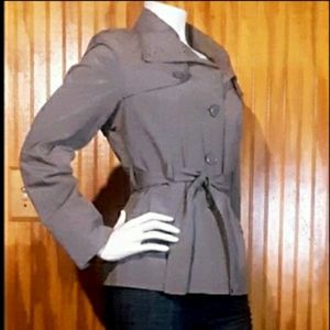 Short Grey Trench Coat - Size Small